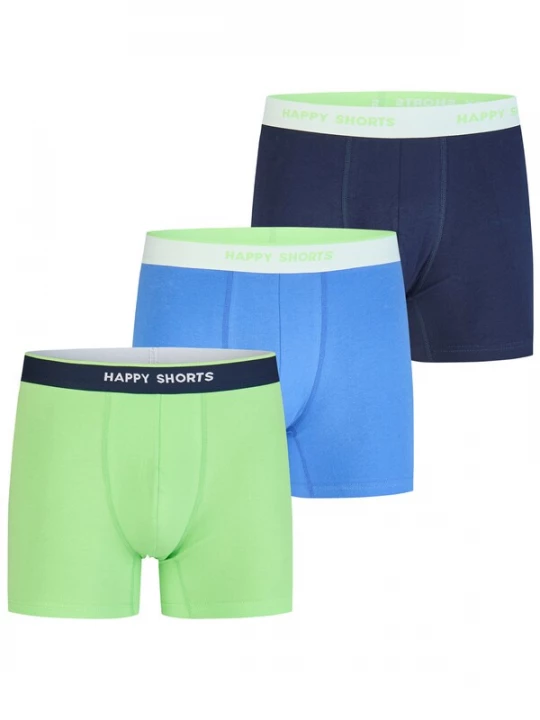 Foto van product Happy Shorts Boxershorts lichtblauw / donkerblauw / limoen / lichtgroen