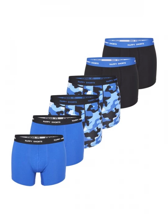 Foto van product Happy Shorts Boxershorts lichtblauw / zwart / wit