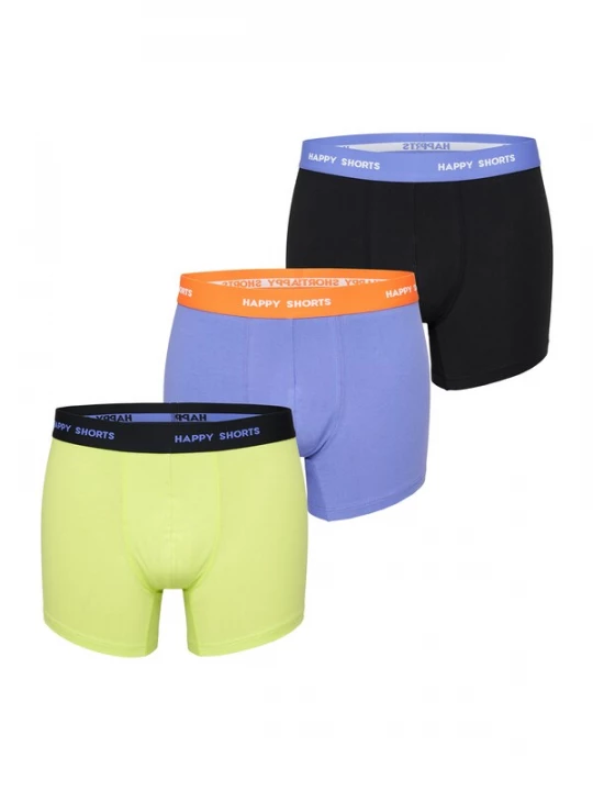 Foto van product Happy Shorts Boxershorts limoen / lavendel / zwart