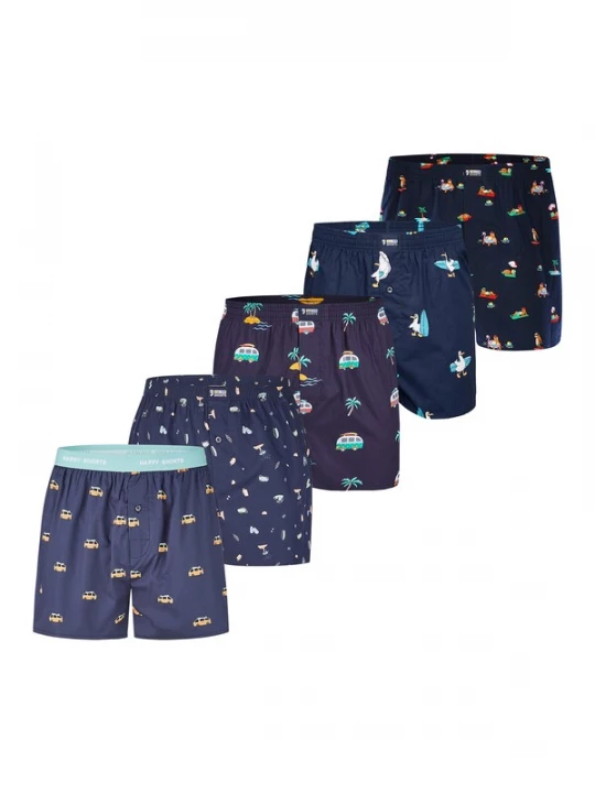 Foto van product Happy Shorts Boxershorts ' Motiv Mix ' donkerblauw / gemengde kleuren