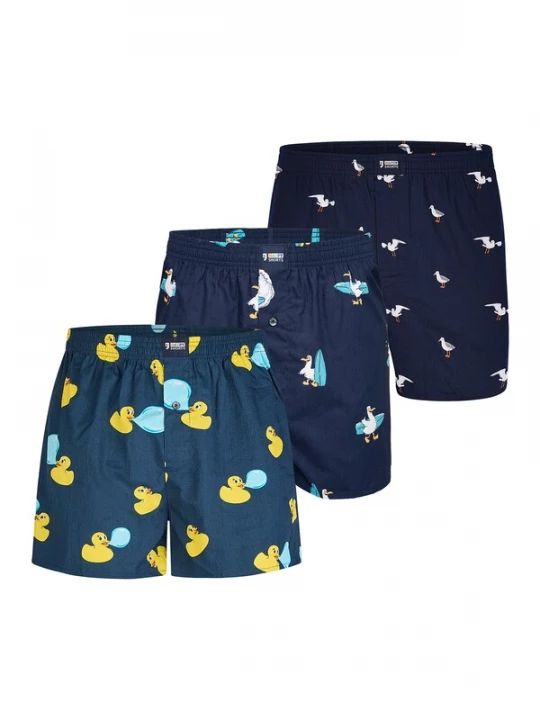 Foto van product Happy Shorts Boxershorts ' Motiv Mix ' donkerblauw / gemengde kleuren