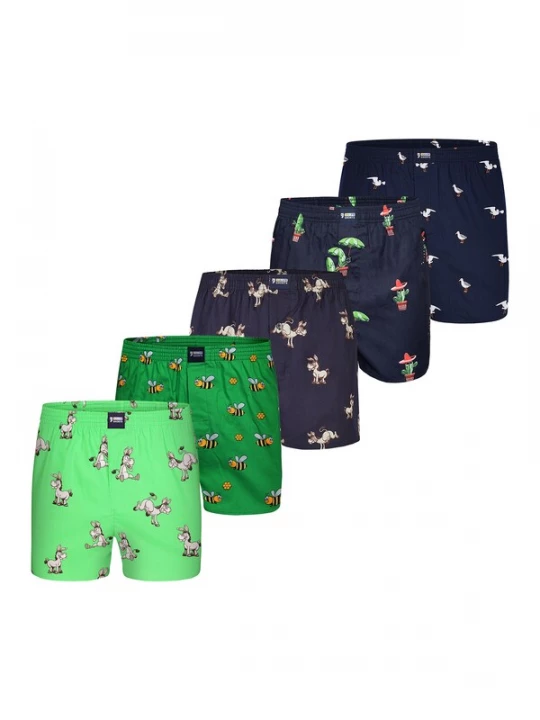Foto van product Happy Shorts Boxershorts ' Motiv Mix ' donkerblauw / groen