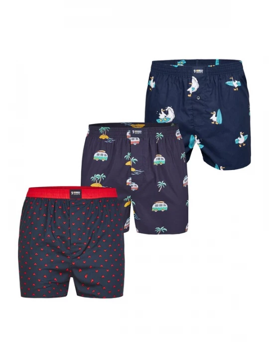 Foto van product Happy Shorts Boxershorts navy / azuur / bloedrood / natuurwit