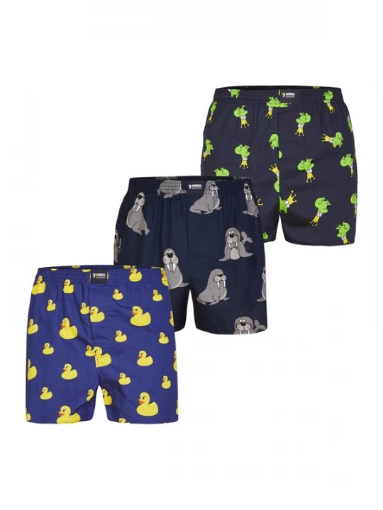 Foto van product Happy Shorts Boxershorts navy / nachtblauw / donkerblauw / geel / grijs / groen