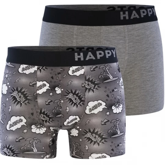 Foto van product Happy Shorts Boxershorts ' Trunks #2 ' grijs gemêleerd