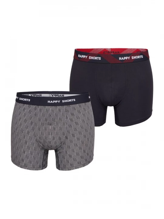 Foto van product Happy Shorts Boxershorts ' Trunks ' donkerblauw / grijs / gemengde kleuren