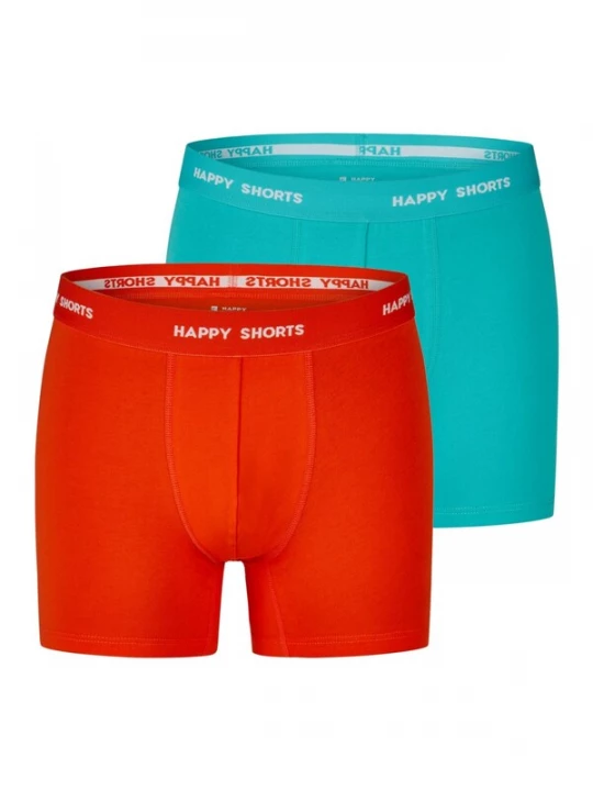 Foto van product Happy Shorts Boxershorts turquoise / oranjerood / wit