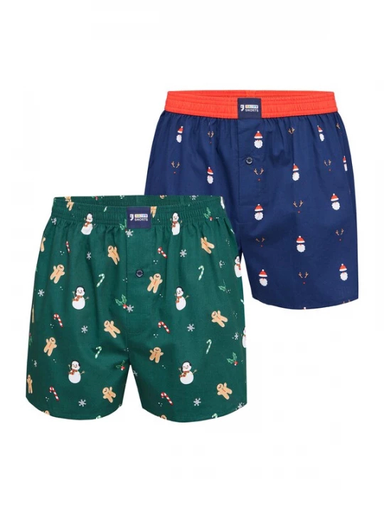 Foto van product Happy Shorts Boxershorts ' XMAS ' donkerblauw / groen