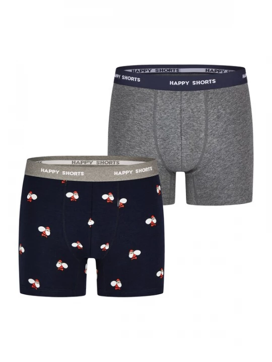 Foto van product Happy Shorts Onderbroek ' XMAS KIDS ' grijs gemêleerd / zwart
