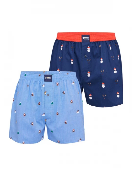 Foto van product Happy Shorts Boxershorts ' XMAS ' lichtblauw / donkerblauw