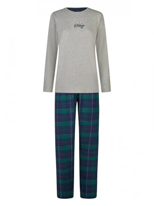 Foto van product Happy Shorts Pyjama 'Christmas' donkerblauw / grijs gemêleerd / groen
