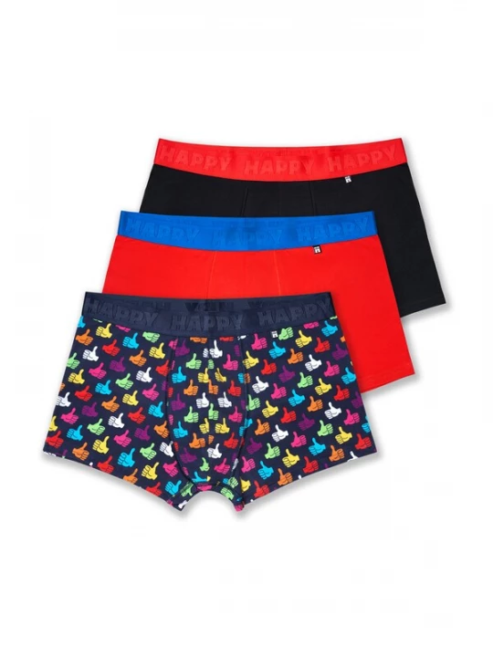 Foto van product Happy Socks Boxershorts 'Thumbs Up' navy / lichtblauw / rood / zwart