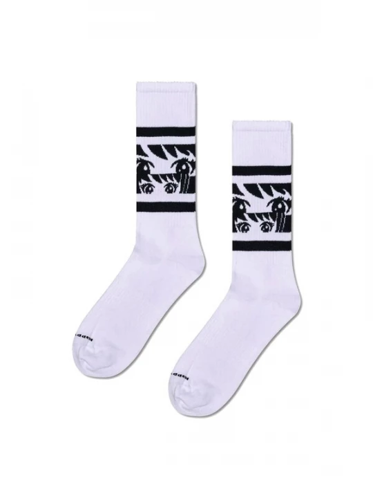 Foto van product Happy Socks Sokken 'Anime Stripe Sneaker Sock White' wit