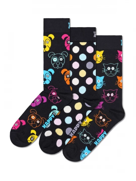 Foto van product Happy Socks Sokken 'Classic Dog' navy / geel / pink / wit