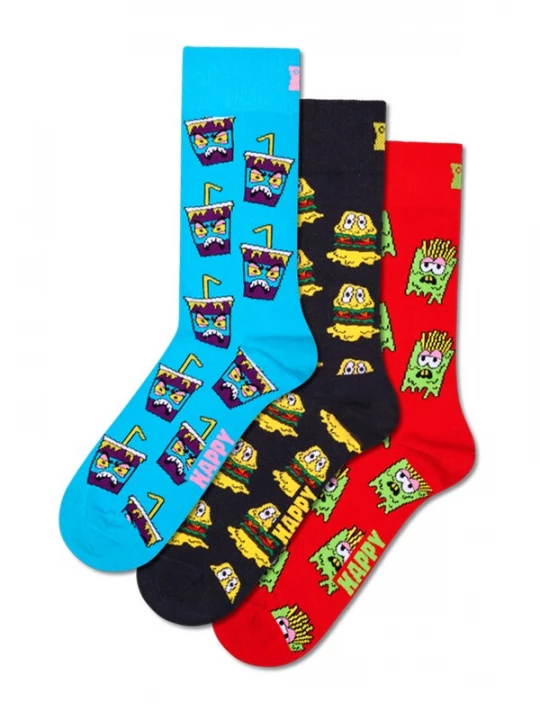 Foto van product Happy Socks Sokken 'Hangry Meal' hemelsblauw / geel / rood / zwart