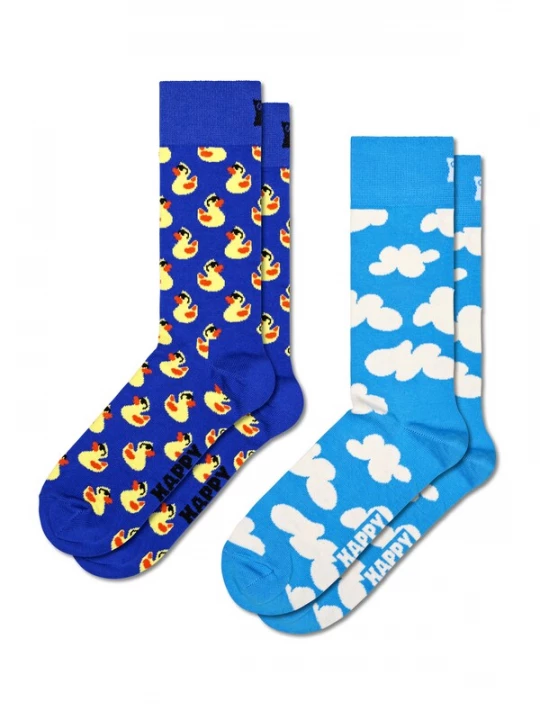 Foto van product Happy Socks Sokken kobaltblauw / azuur / geel / wit