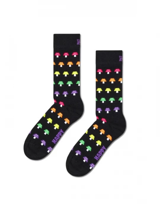 Foto van product Happy Socks Sokken 'Mushroom Stripe Sock' zwart