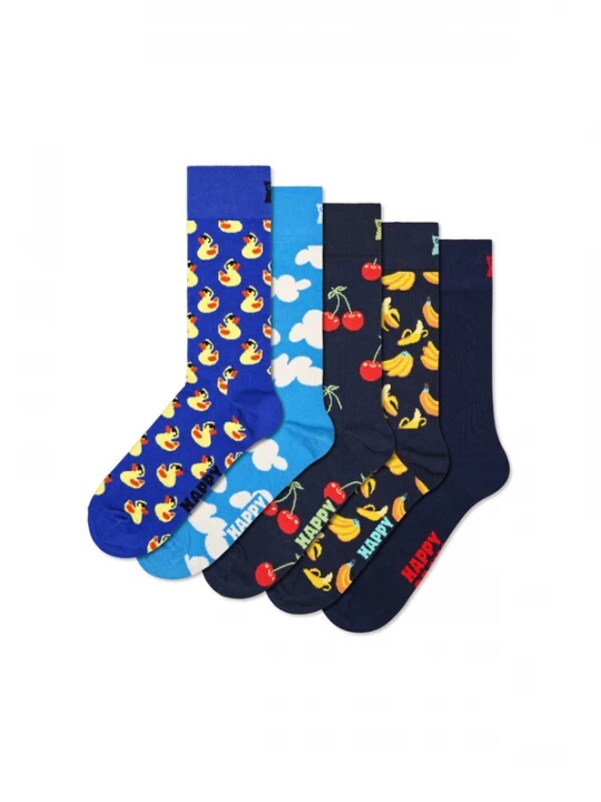 Foto van product Happy Socks Sokken navy / lichtblauw / geel / rood / wit