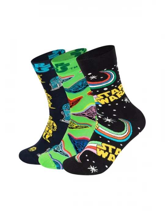 Foto van product Happy Socks Sokken 'STAR WARS' navy / geel / appel / zwart