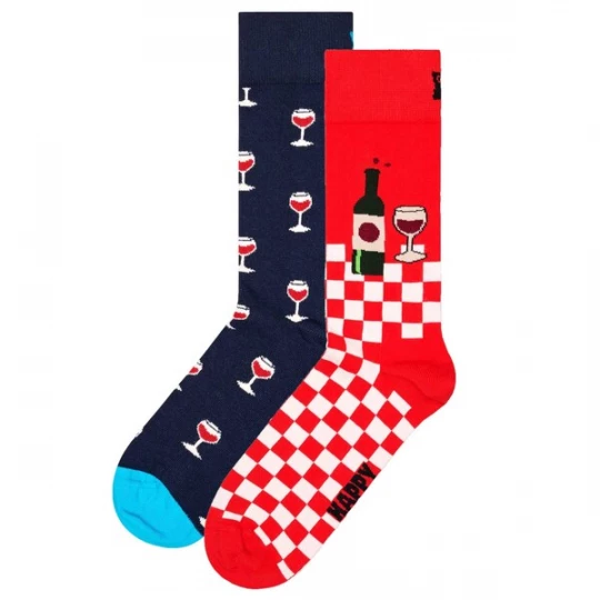 Foto van product Happy Socks Sokken 'Wine' nachtblauw / azuur / rood / wit