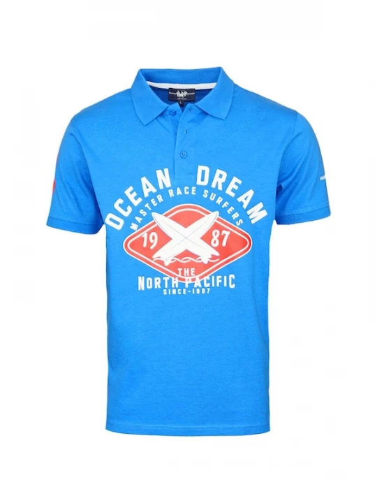 Foto van product HARVEY MILLER Shirt 'Ocean Dream' azuur / oranje / wit