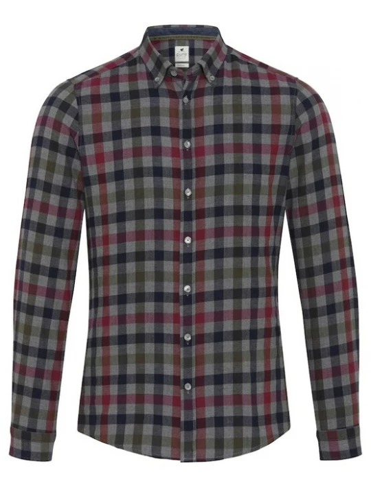 Foto van product Hatico Overhemd donkerblauw / grijs / olijfgroen / donkerrood