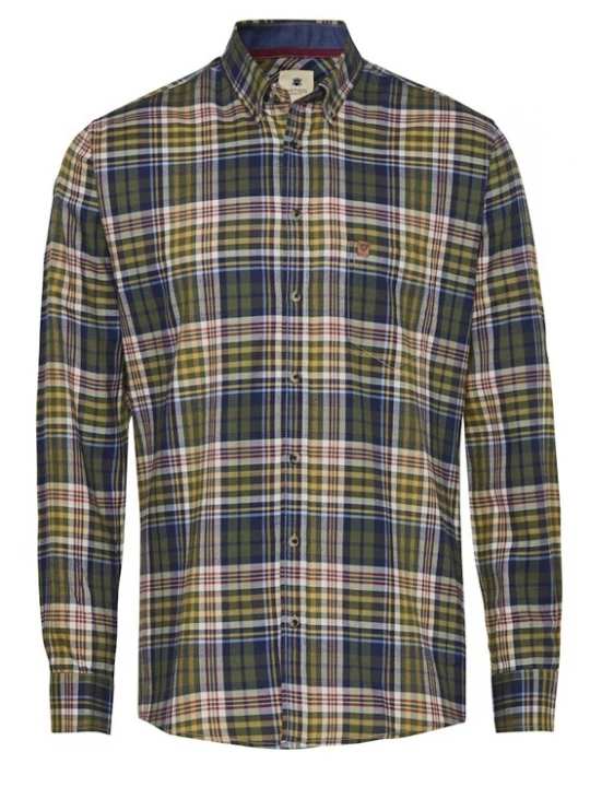 Foto van product Hatico Overhemd donkerblauw / olijfgroen / rood