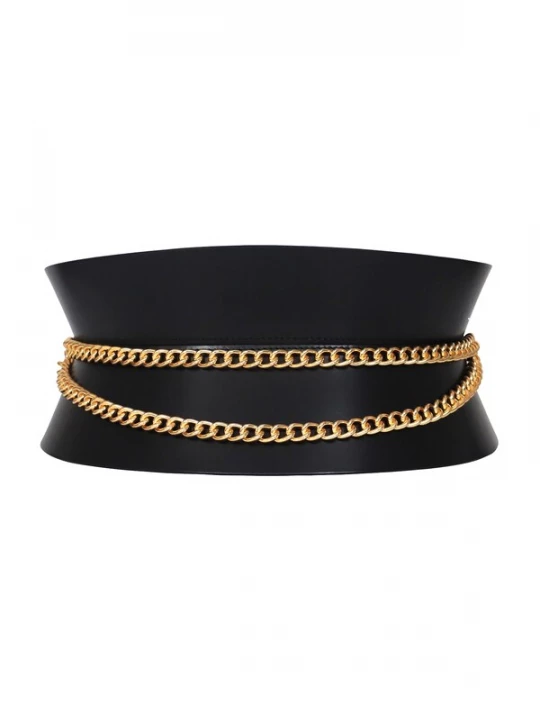 Foto van product Haute Cuir Riem 'Chained Corset Belt' zwart