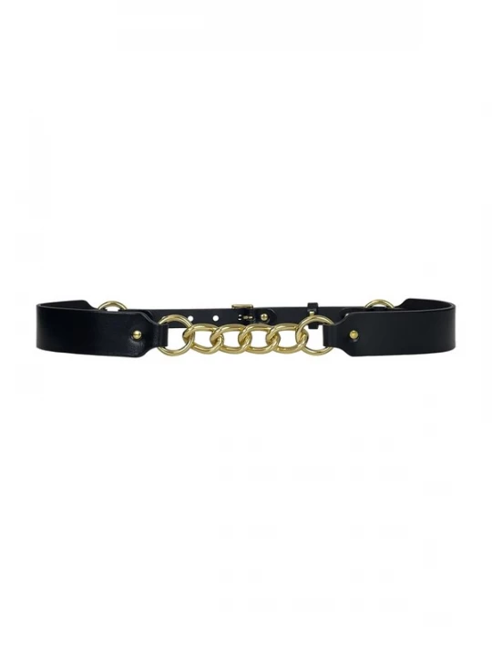 Foto van product Haute Cuir Riem 'Chained' zwart