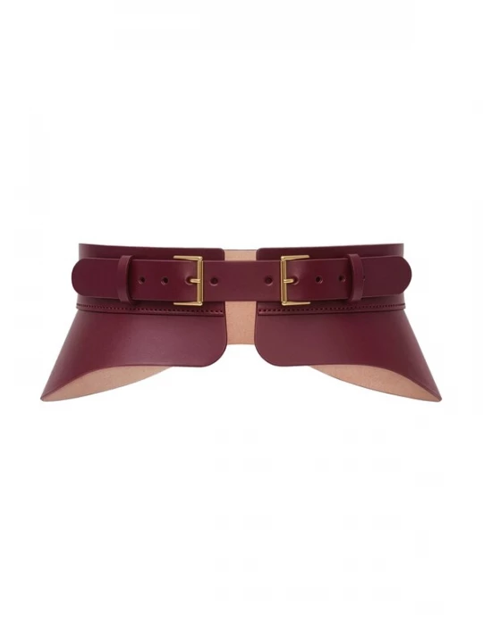 Foto van product Haute Cuir Riem 'Crescent Peplum Belt' bourgogne