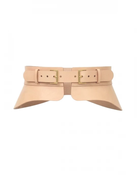 Foto van product Haute Cuir Riem 'Crescent Peplum Belt' crème
