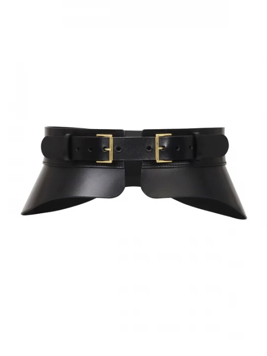 Foto van product Haute Cuir Riem 'Crescent Peplum Belt' zwart