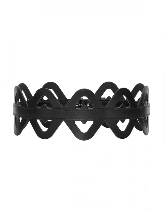 Foto van product Haute Cuir Riem 'Diamond Cutout Belt' zwart