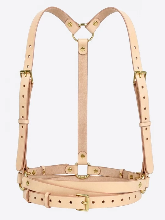 Foto van product Haute Cuir Riem 'Double Belt Harness' nude