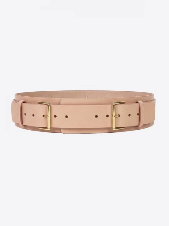 Foto van product Haute Cuir Riem 'Double Buckle' nude