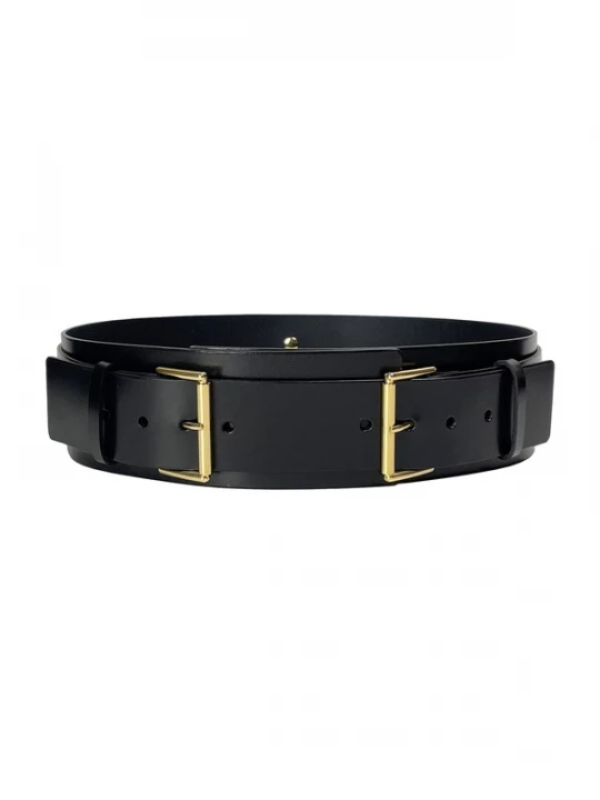 Foto van product Haute Cuir Riem 'Double Buckle' zwart