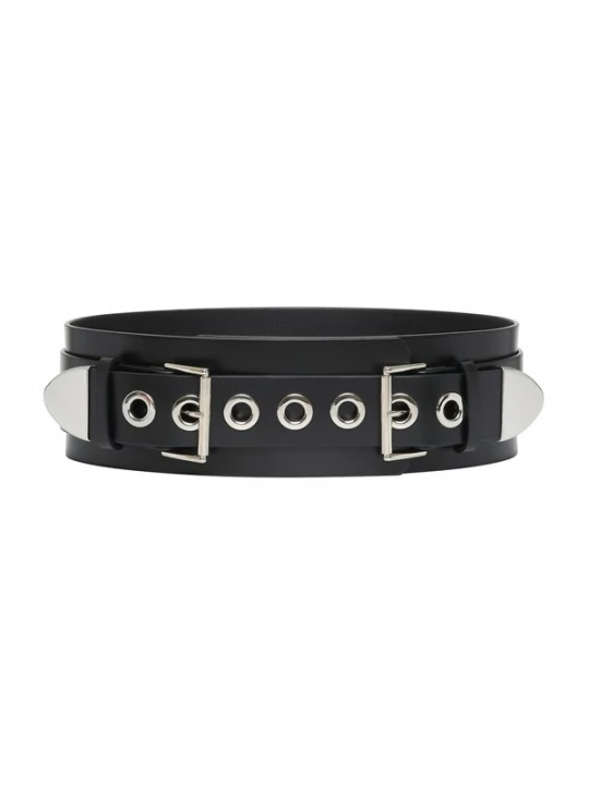 Foto van product Haute Cuir Riem 'Eyeleted Wide Belt' zwart