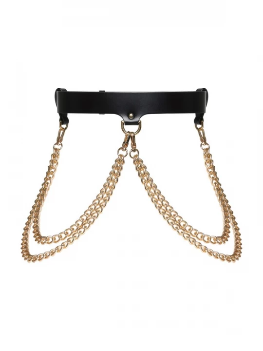 Foto van product Haute Cuir Riem 'Neris Chained Belt' zwart