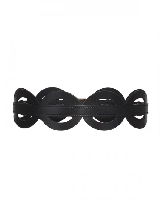 Foto van product Haute Cuir Riem 'Oval Cutout Belt' zwart