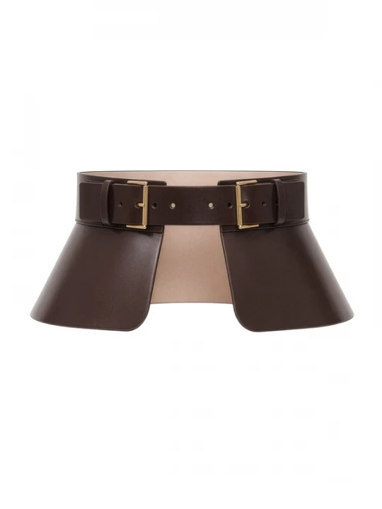 Foto van product Haute Cuir Riem 'Peplum Corset Belt' donkerbruin