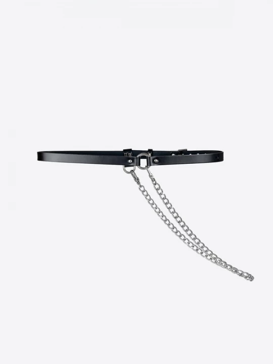Foto van product Haute Cuir Riem 'Skinny Chain Belt' zwart