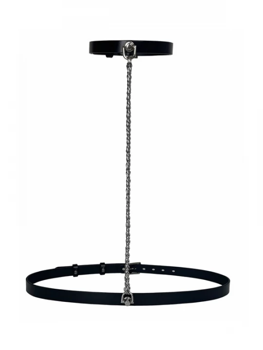 Foto van product Haute Cuir Riem 'Slim Chain Harness' zwart