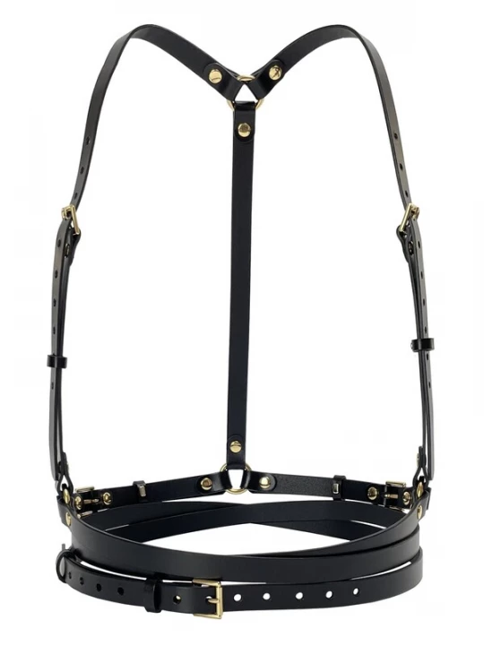 Foto van product Haute Cuir Riem 'Slim Double Belt Harness' zwart