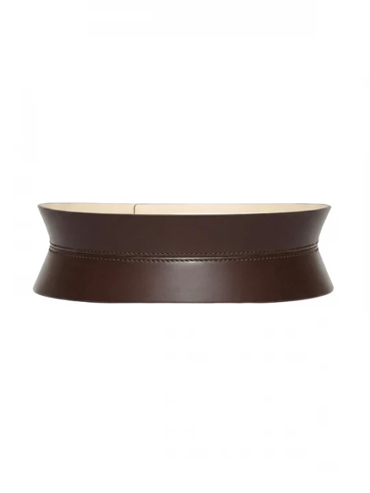 Foto van product Haute Cuir Riem 'Slim Sablier Corset Belt' donkerbruin