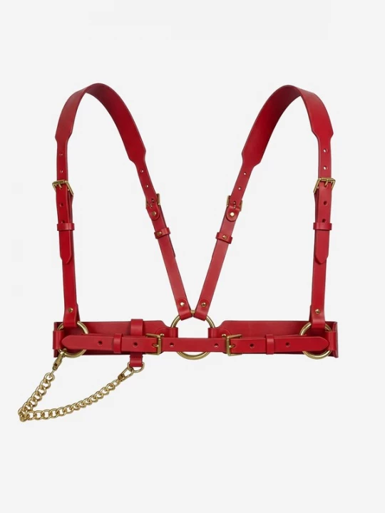 Foto van product Haute Cuir Riem 'Tara Chain Harness' rood