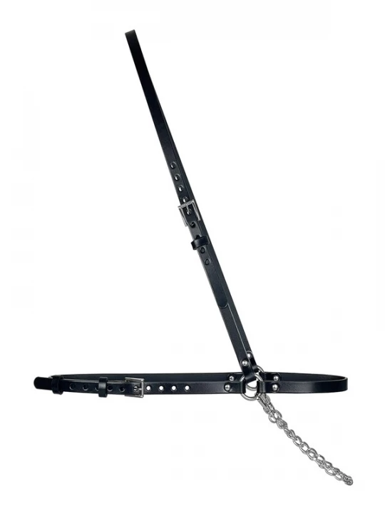 Foto van product Haute Cuir Riem 'Thin Chain Harness' zwart
