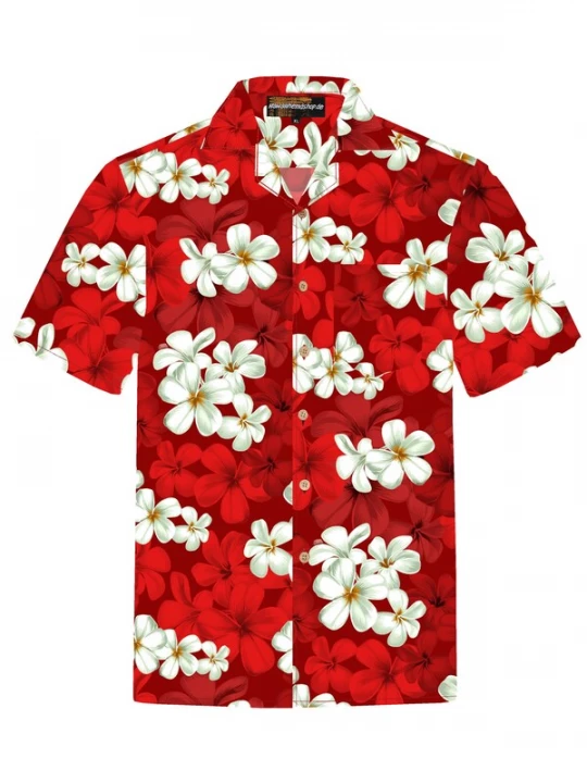 Foto van product Hawaiihemdshop.de Overhemd 'Hawaiihemd "Classic Red"' rood