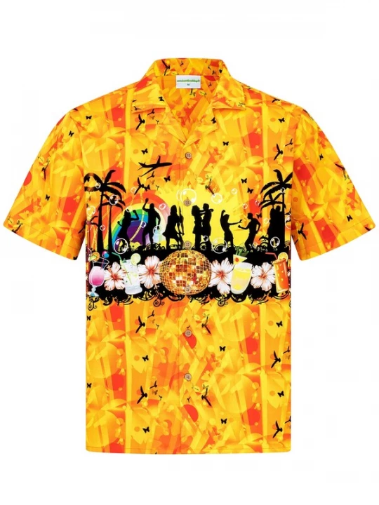 Foto van product Hawaiihemdshop.de Overhemd 'Hawaiihemd Summer Party' geel