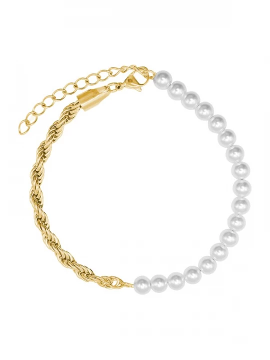 Foto van product Heideman Armband 'Daven' goud / parelwit
