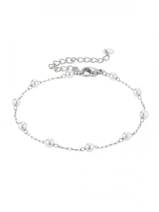 Foto van product Heideman Armband 'Elula' zilver / parelwit